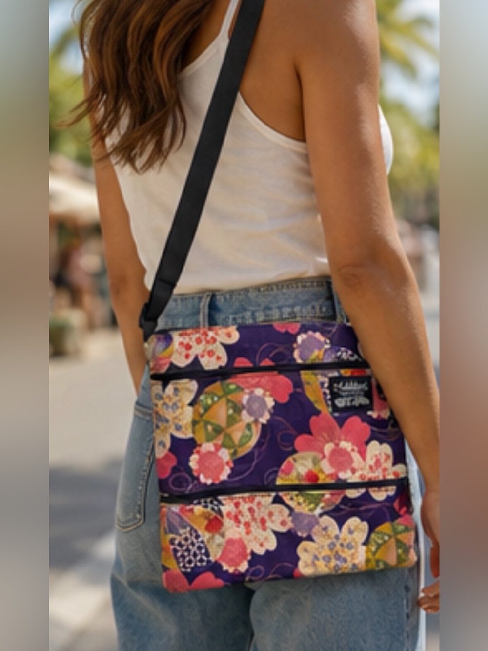 Mailelani’s Made on Kaua‘i Hawaiian Floral Crossbody Bag Boho Purple Pink 🌺